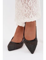 Pyvona síťované baleríny s otevřenou patou Černé