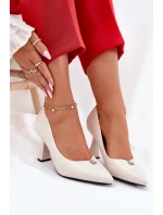 Elegantní dámské lodičky na rozšířeném jehlovém podpatku Vinceza – béžové Elegantní dámské lodičky na rozšířeném jehlovém podpatku Vinceza – béžové