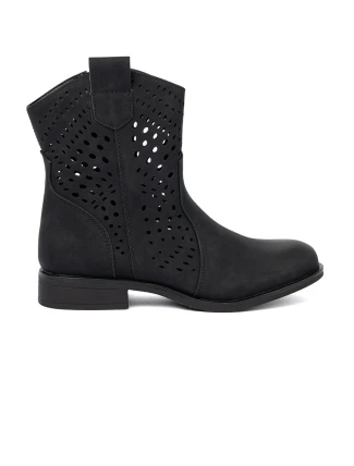 Zajímavé kotníčkové boty dámské černé bez podpatku Zajímavé kotníčkové boty dámské černé bez podpatku