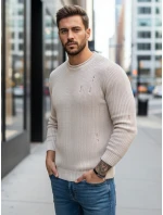 Pánský béžový svetr FashionStreet WX1992 Pánský béžový svetr FashionStreet WX1992