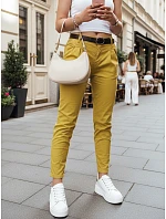 Dámské chinos kalhoty s páskem MODELA hořčicové FashionStreet UY2563 Dámské chinos kalhoty s páskem MODELA hořčicové FashionStreet UY2563