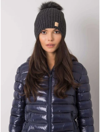 Dámská čepice.30 tmavě šedá Dámská čepice.30 tmavě šedá