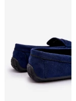 Pánské semišové mokasíny námořnická modrá Mack