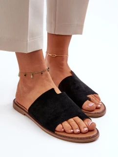 Dámské Semišové Holinky Japonky Černé Amite