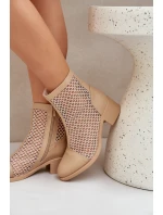 Dámské Síťované Boty Na Podpatku Béžové Lithyia