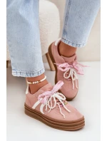 Dámské Tenisky Na Platformě S Ozdobami Růžové Vinness