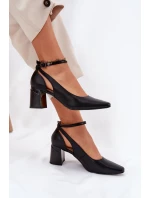 Kožené Lodičky Na Podpatku Maciejka K6816-01 Černé