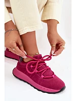Kožené Semišové Dámské Tenisky Fuchsiová Bemela