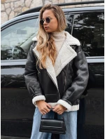 Dámská černá bunda z ovčí kůže ramones FashionStreet TY5246
