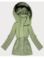 Kurtka damska ze ściągaczem w talii Goodlookin khaki (KK60414-3#)