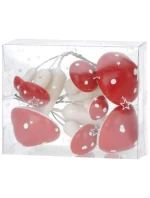 DEKORATIVNÍ FIGURKY HOUBY MUCHOMŮRKY NA DRÁTĚ 9KS