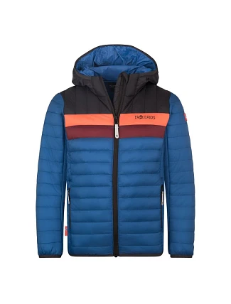Ultralehká bunda Trollkids Eikefjord z polyfibry alpská modrá/černá/radikálně červená/kaštanová (463-144)