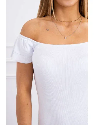 Pruhované šaty s volánky bílé Pruhované šaty s volánky bílé