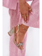 Průhledné Sandály Na Podpatku D&A MR51-705 Zlaté