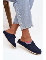 Ženské pantofle s květinou Inblu CS000043 tmavě modré