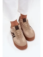 Semišové tenisky na platformě – béžové Corynelle