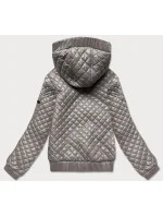 Krátká béžová prošívaná bunda se stahovacími lemy (7261) Krátká béžová prošívaná bunda se stahovacími lemy (7261)