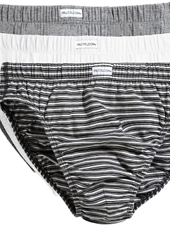 Fruit of the Loom Classic Slip 3-Pack Pánské slipy, balení po 3 ks 16.7012 black stripe/white/grey