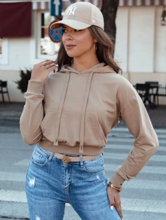 TRENDHOOD dámská mikina s kapucí světle hnědá FashionStreet BY1311