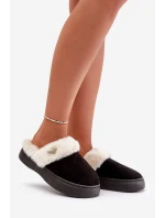 Dámské Pantofle S Kožíškem A Dekorativním Srdcem Černé Otielo