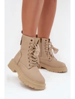 Dámské Botky Workery Na Zip Béžové Tirina