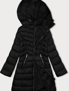 Černá prošívaná dámská bunda s kapucí J Style (11Z8083)
