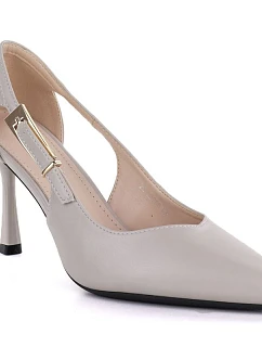 Dámské šedé lodičky na jehlovém podpatku Vinceza 62288