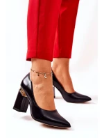 Kožené lodičky Lewski 3117 Černé