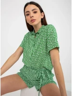 Dámská halenka D73771M11063A zelená - FPrice Dámská halenka D73771M11063A zelená - FPrice