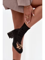 Dámské kotníkové boty s mašlí D&A – černé