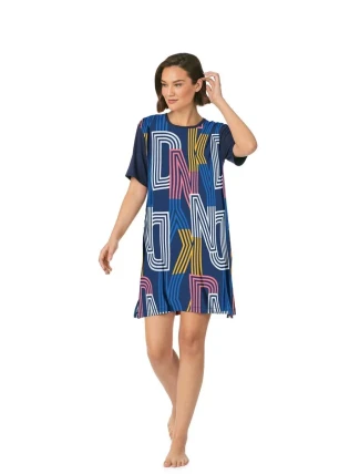 Dámská noční košile YI30014 464 černá s potiskem - DKNY Dámská noční košile YI30014 464 černá s potiskem - DKNY