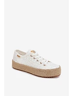 Krajkové tenisky espadrilky LCW-26-31-4326 bílé - Lee Cooper Krajkové tenisky espadrilky LCW-26-31-4326 bílé - Lee Cooper