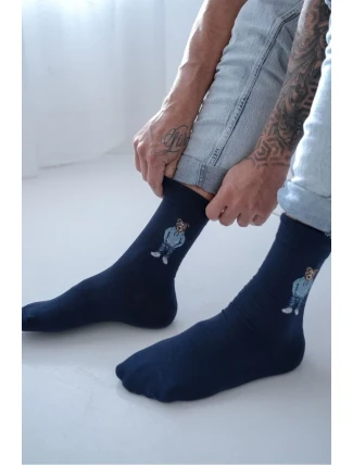 PÁNSKÉ PONOŽKY AVANGARD MEDVÍDEK V MODRÉ MIKINĚ 0125.109