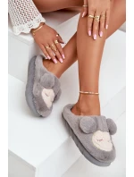 Teplé Kožené Pantofle Dámské Šedé Jozelinetta