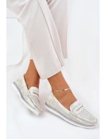 Dámské mokasíny z eco kůže stříbrné Bralithia