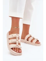 Dámské Pantofle S Pásky Světle Béžové Pasiriela