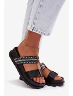 Dámské páskové platformové nazouváky Tahlia Černé