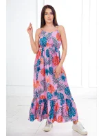 Šaty s motivem listů fialové