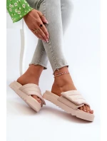 Dámské Žabky Na Platformě Big Star NN274773 Beige