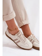Zazoo N1068 Kožené Nízké Dámské Tenisky Béžové