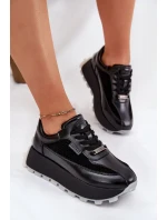 Dámské kožené tenisky na platformě Big Star HI-POLY SYSTEM – černé Dámské kožené tenisky na platformě Big Star HI-POLY SYSTEM – černé