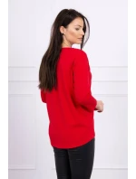 Halenka s 3D grafikou, krajková červená