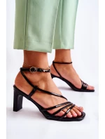 Klasické lakované sandály na podpatku černé Milani Klasické lakované sandály na podpatku černé Milani