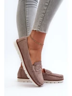 Dámské Mokasíny Z Ekologického Semiše Tmavě Béžové Nestalia