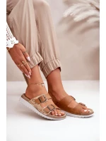 Dámské Pohodlné Sandały S Přezkami Hnědé Inblu CN000033