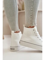 Dámské Zateplené Tenisky Z Eko Kůže Big Star OO274788 Bílé
