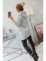 Zateplená mikina s asymetrickým zipem šedá