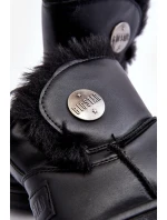 Dětské sněhule s vyplněním z kožešiny černé Big Star MM374082