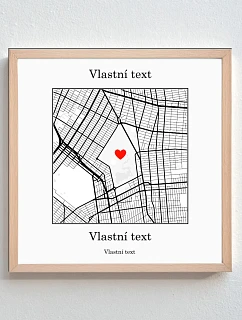 Personalizovaný magický fotoobraz v rámu - čtverec 20x20 - mapa