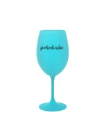 POHODINDA - tyrkysová sklenice na víno 350 ml